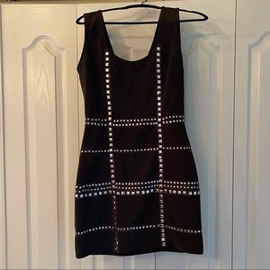 Kardashian style mini dress Hunter Green Studded Accents Size Medium